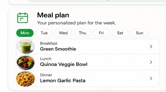 A calm weekly meal plan laid out ahead of time