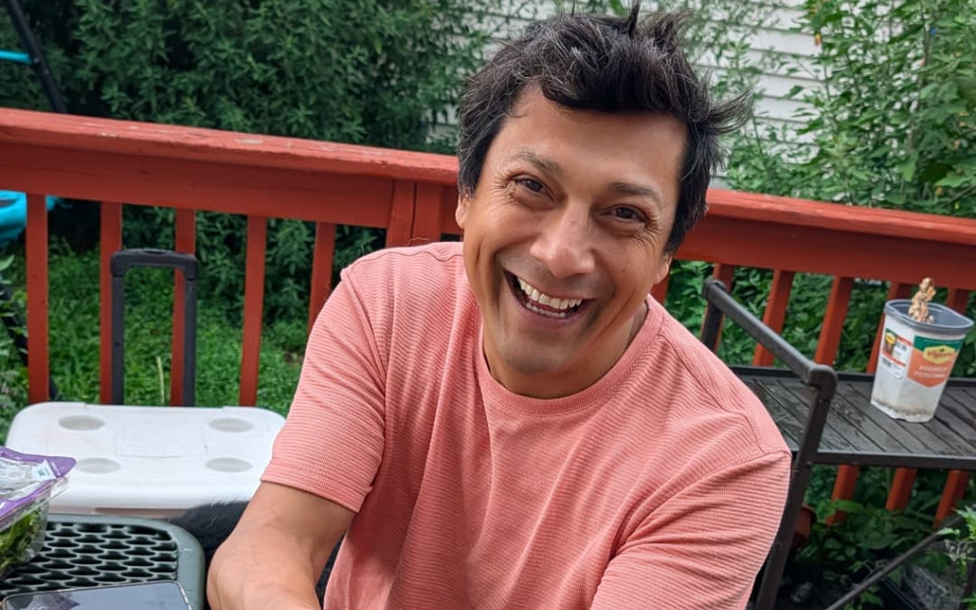 Jose Rojas Jr. outdoors, smiling